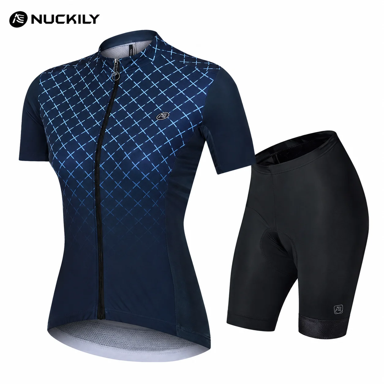 

NUCKILY Women Cycling Jersey Set Short Sleeve Quick Dry Breathable 3D Pad Shorts Road MTB Bike Suit Rear Pockets Reflective UPF+