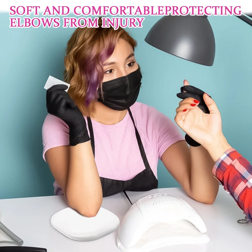 แผ่นรองข้อศอกบนเล็บ1ชิ้นแผ่นกันลื่นที่วางแขนเบาะรองแขนสำหรับทำเล็บมือ peralatan Seni Kuku ข้อศอก