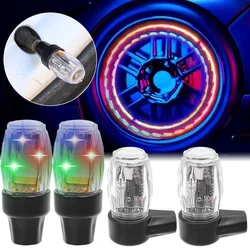 LED Colorful Wheel Lights Car Tire Valve Caps Neon Light Bulb Motorcycle Bicycle Valve Cover Motorcross Decorative Lamp