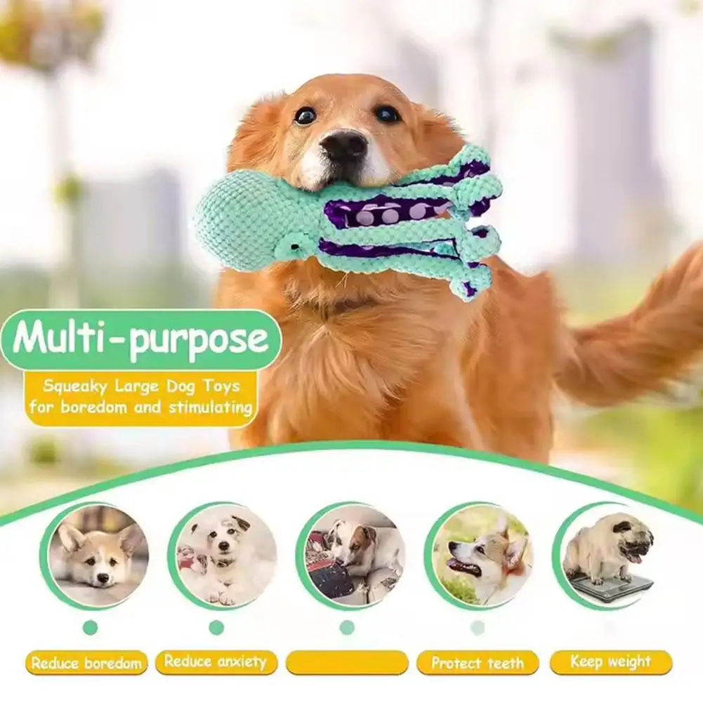 Peluche per animali domestici di alta qualità giocattolo per cani stridulo polpo di peluche per interni adatto per cani di grossa taglia giocattolo interattivo per animali domestici Q2l1