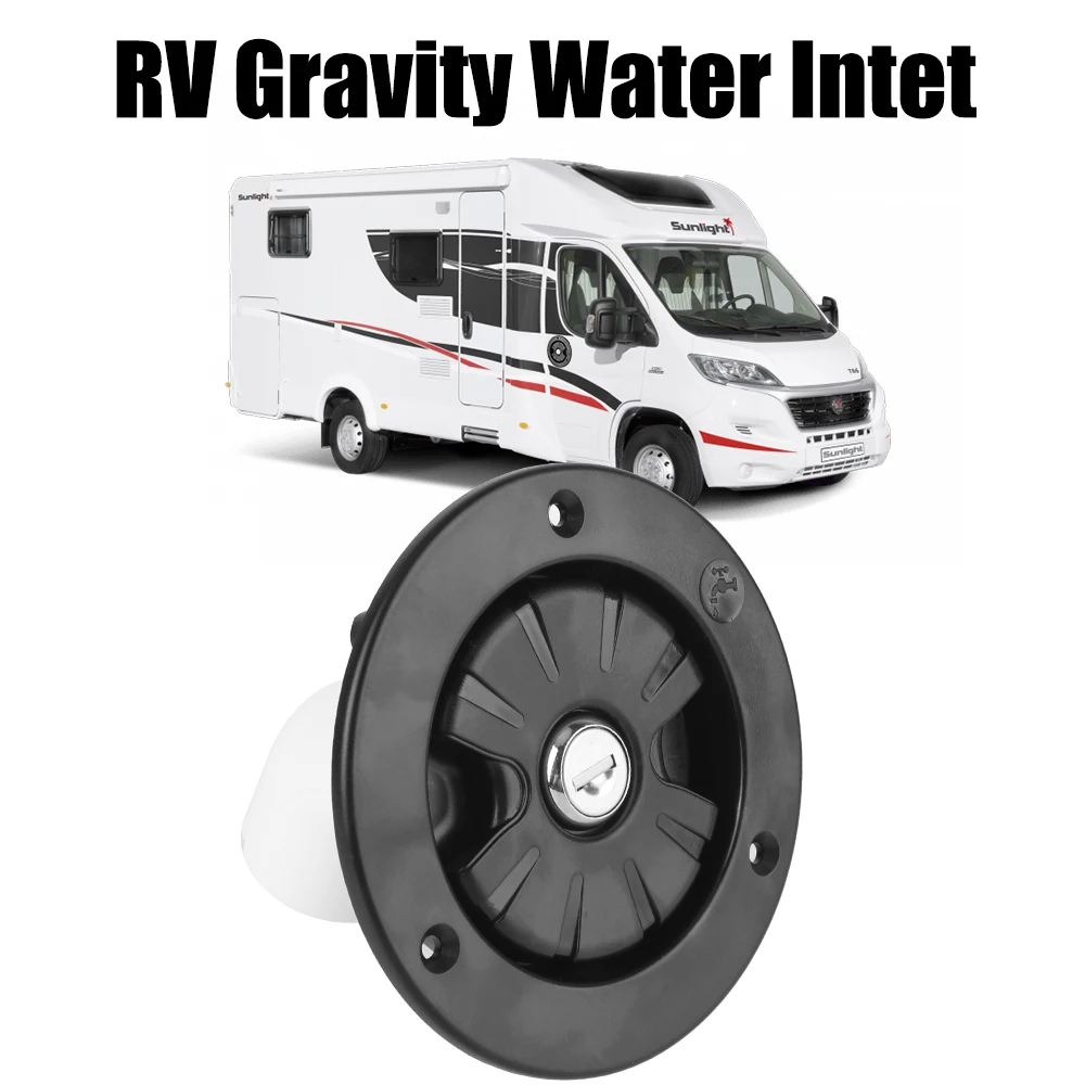 

80mm For RV Boat Camper Trailer White Caravan Accessories Inlet Filter Lockable Gravity Fresh Water Fill Hatch RV Accessories