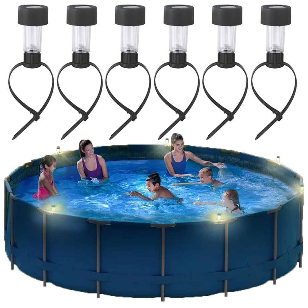 

6Pcs Swimming Night Light IP44 Waterproof Outdoor Pool Fence Decor Lamp Warm Light Outdoor Swimming Pool Fence Decor Accessories