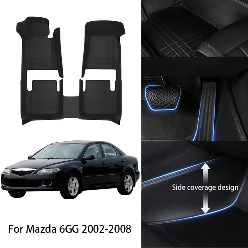 

Комплект автомобильных ковриков из искусственной кожи на заказ для Mazda 6GG 6GH 6 2002-2008, 2014, 2020, 2021 годов выпуска. Роскошный полный комплект аксессуаров для интерьера автомобиля.