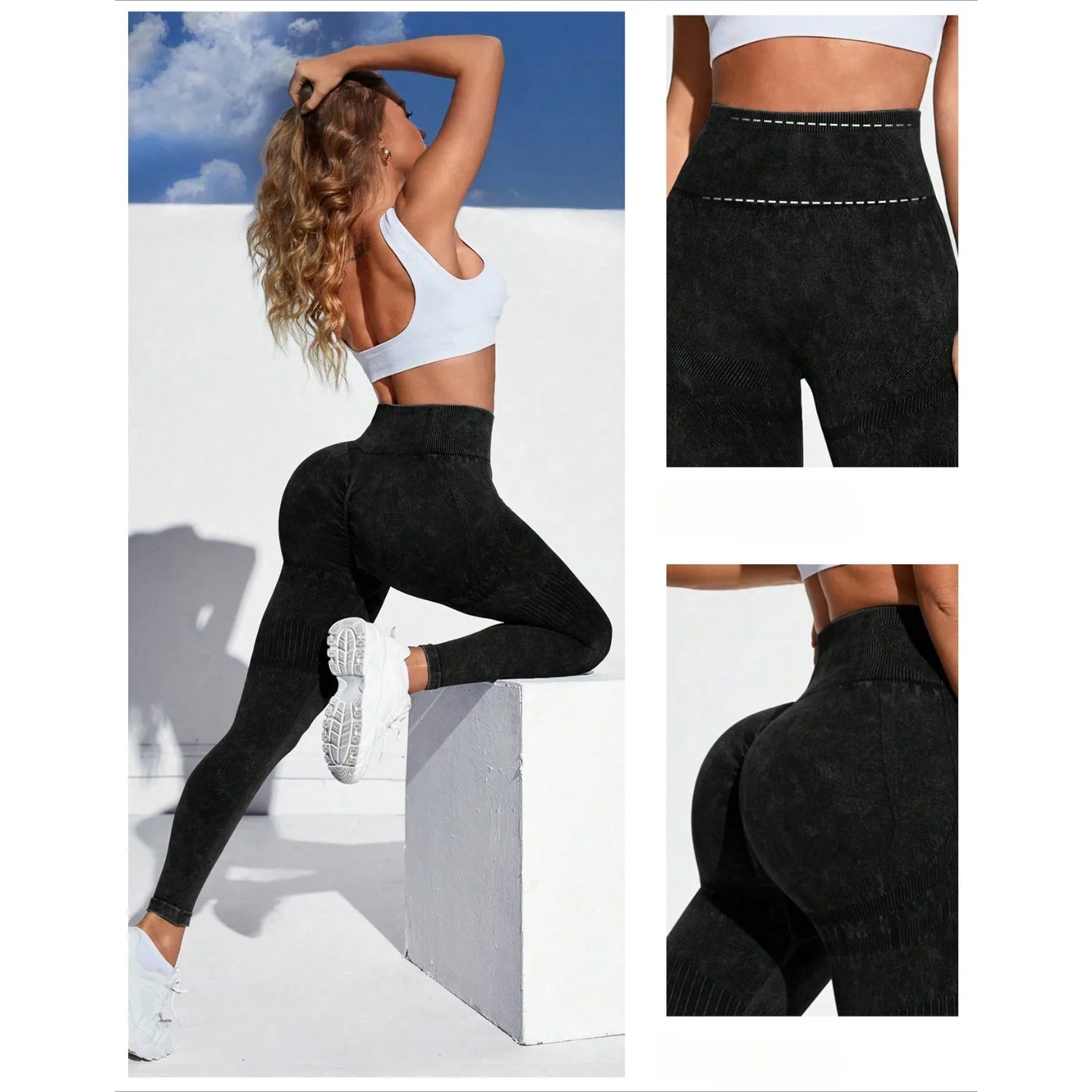 Bezszwowe damskie spodnie sportowe w jednolitym kolorze, z efektem matowym, z wysokim stanem, modelujące pośladki, obcisłe, dzianinowe spodnie do jogi, legginsy do ćwiczeń na siłowni i jogi.