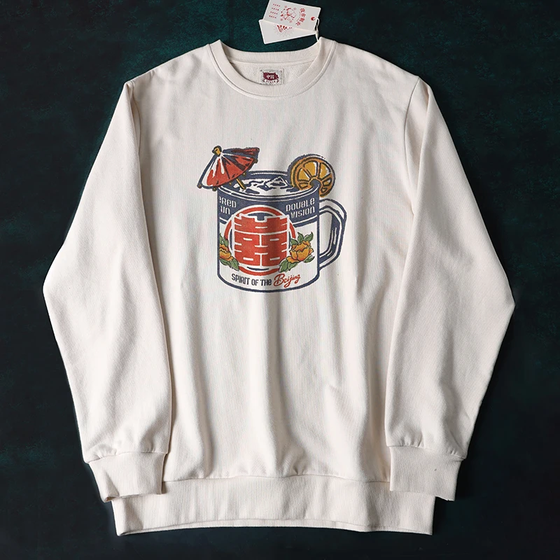 

Exianen Retro 80s Thiened Pure Cotton Hoodie ex Winter Casual round Ne Antibacterial Sweatirt Street Sle Hoodie