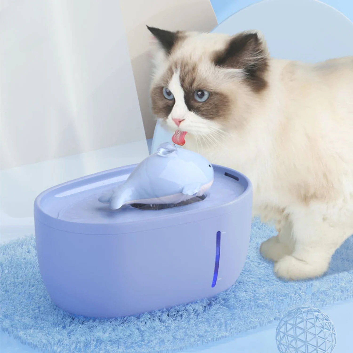 Electric LED Light Cats Water Dispenser - Efficient, Quiet, and Cute - Ensuring Fresh Water for Healthy Feline Friends - Automat