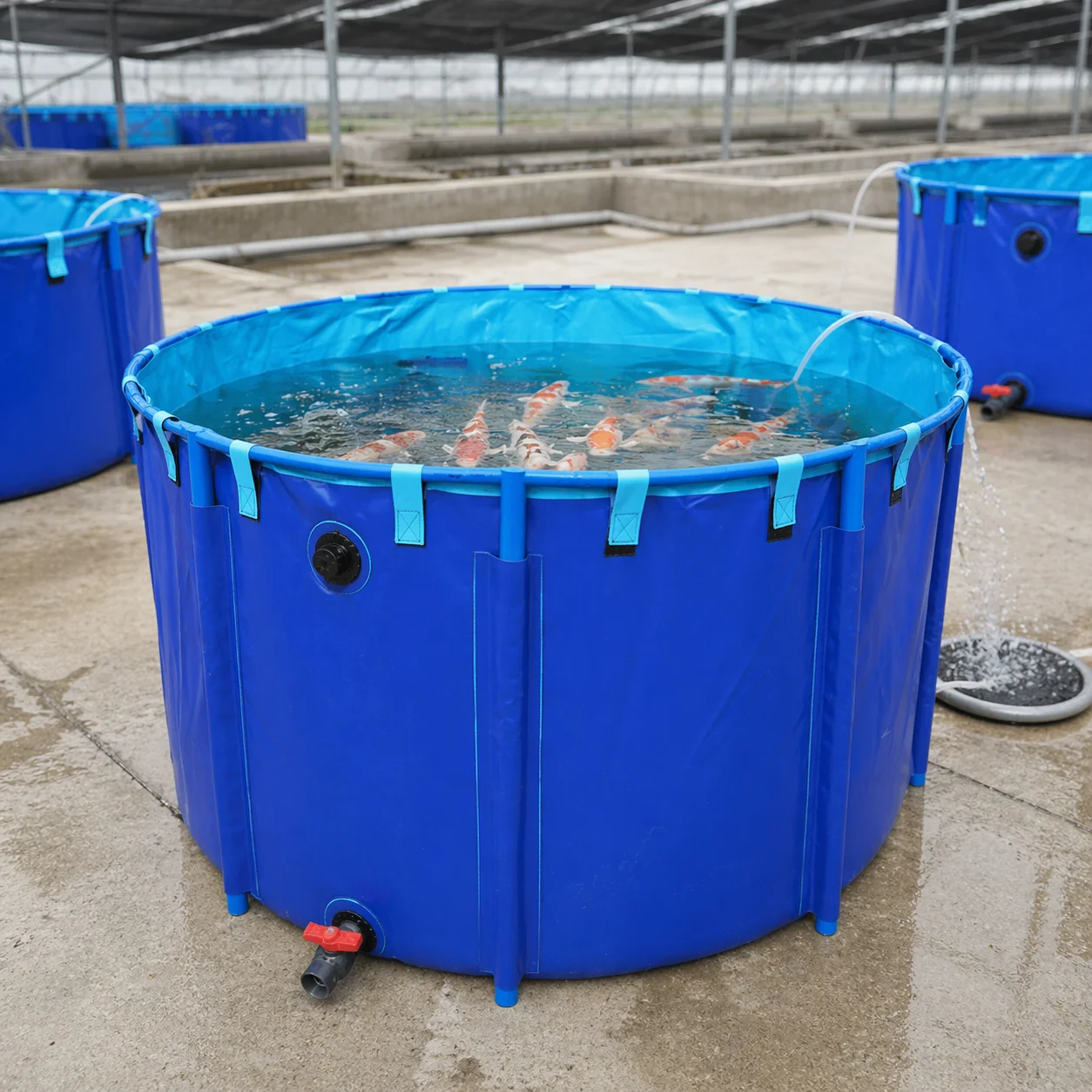 Durable Foldable Round Plastic Koi Biofloc Fish Tanks, Indoor Outdoor Aquaculture Pond, PVC Canvas Water Tanks for Fish Farming