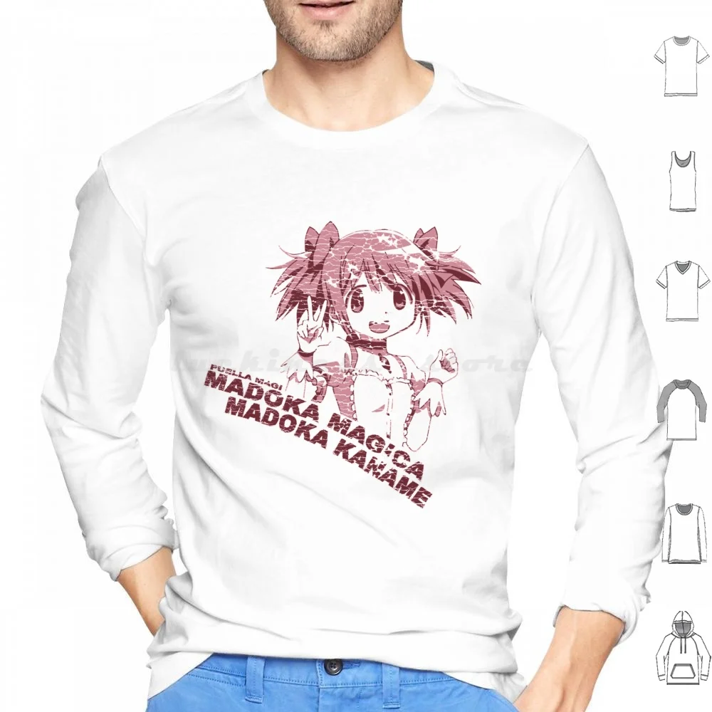 Madoka Vintage Hoodie cotton Long Sleeve Puella Magi Madoka Magica Madoka Magica Madoka Kaname Madoka Vintage Anime Manga