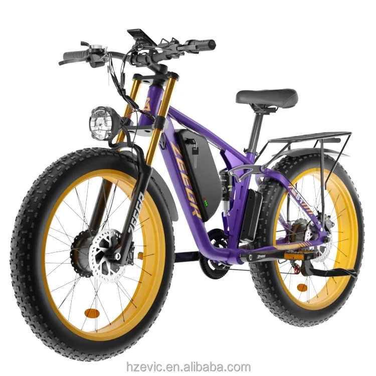 Custom 48V 15AH 26 Inch Ebike 2000W 1000W Zeegr Mountainou Electric Bicycle Full Suspension Fat Tire Electric Bike