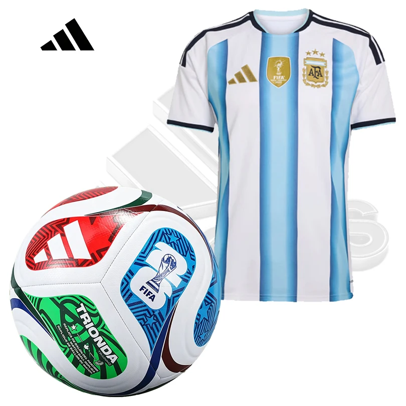 

Adidas/ Argentina 2026 World Cup Home Fan Jersey + Trionda 2026 FIFA World Cup Training Soccer Ball JM8396+JD8032