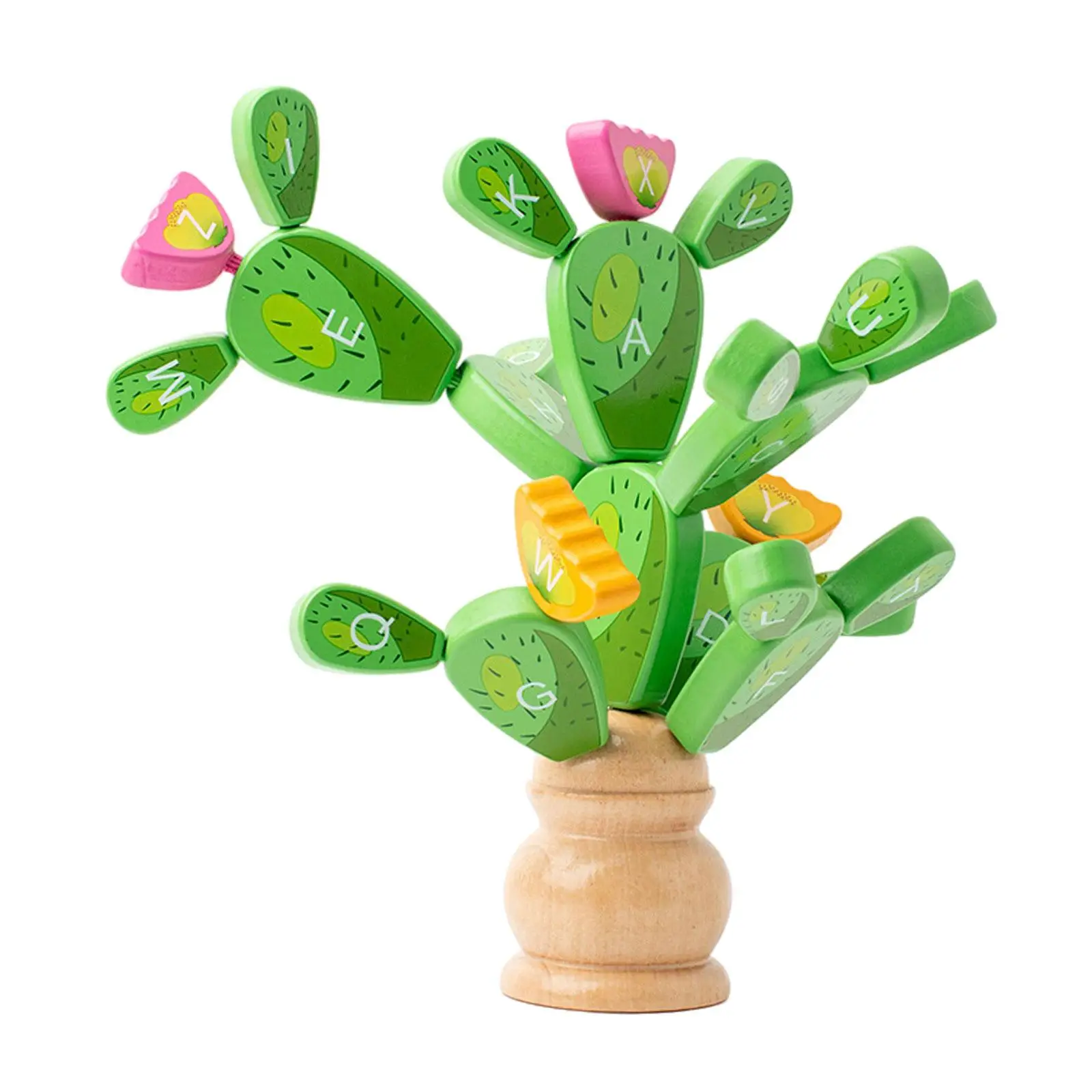 Cactus Puzzle Toy Novelty Wood Puzzles Balancing Cactus Toy for Girls Boys