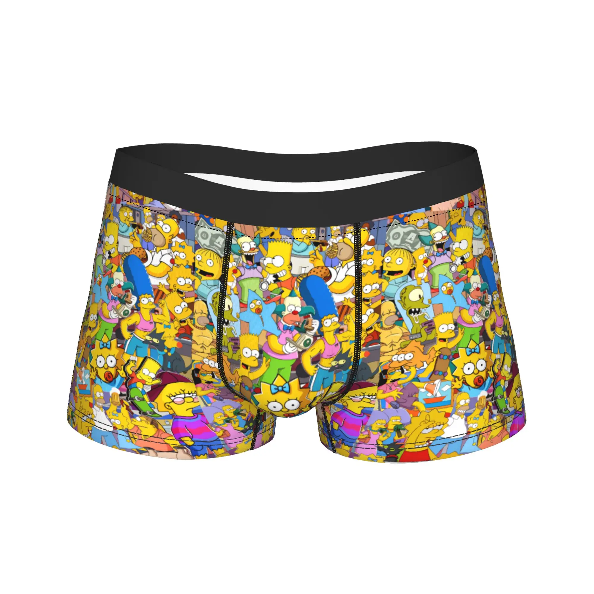 S-Simpsons Family Cartoon Characters Underwear  Men's Underpants Printing Novelty Boxer Shorts Quality Boxer Brief Plus Size
