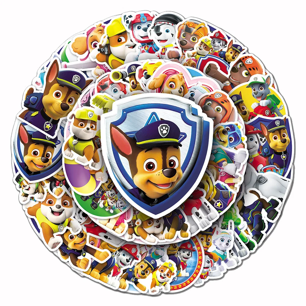 10/30/50pcs Cool Paw Patrol Cartoon Stickers Decal Laptop Motorcycle Phone Planner Water Bottle Classic Toy Sticker for Kid Gift