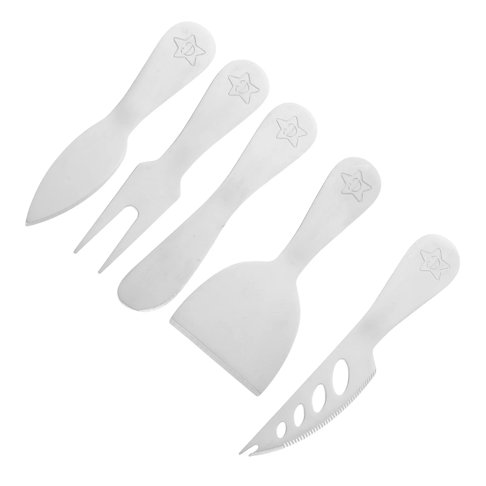 

5Pcs Stainless Steel Cheese Knives Butter Utensils Set for Appetizers Hard Cheese Butter Slicing Convenient Kitchen Serving