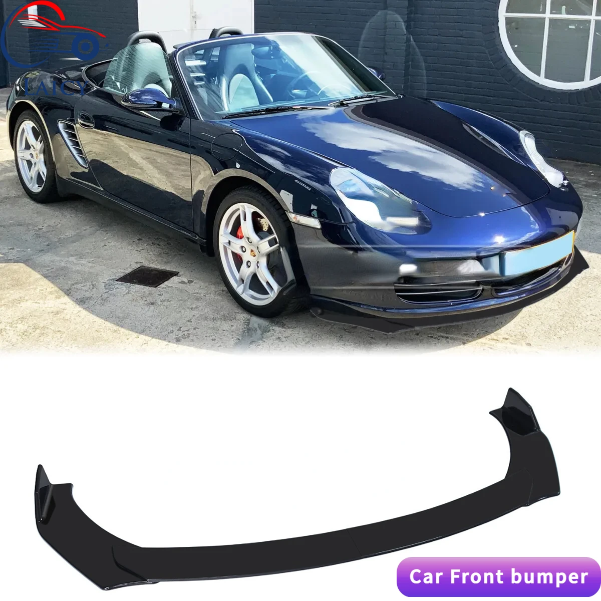 LAICY For Boxster 2004-2008 Car Front Bumper Lip Chin Spoiler Splitter Body Kit Guard Deflector Lips Covers