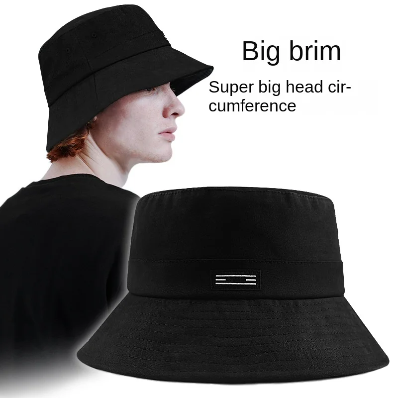 56-60cm 60-64cm Big Head XXL Cotton Bucket Hat for Men Women Trendy Fisherman Caps Oversize Fishing Sun Hats