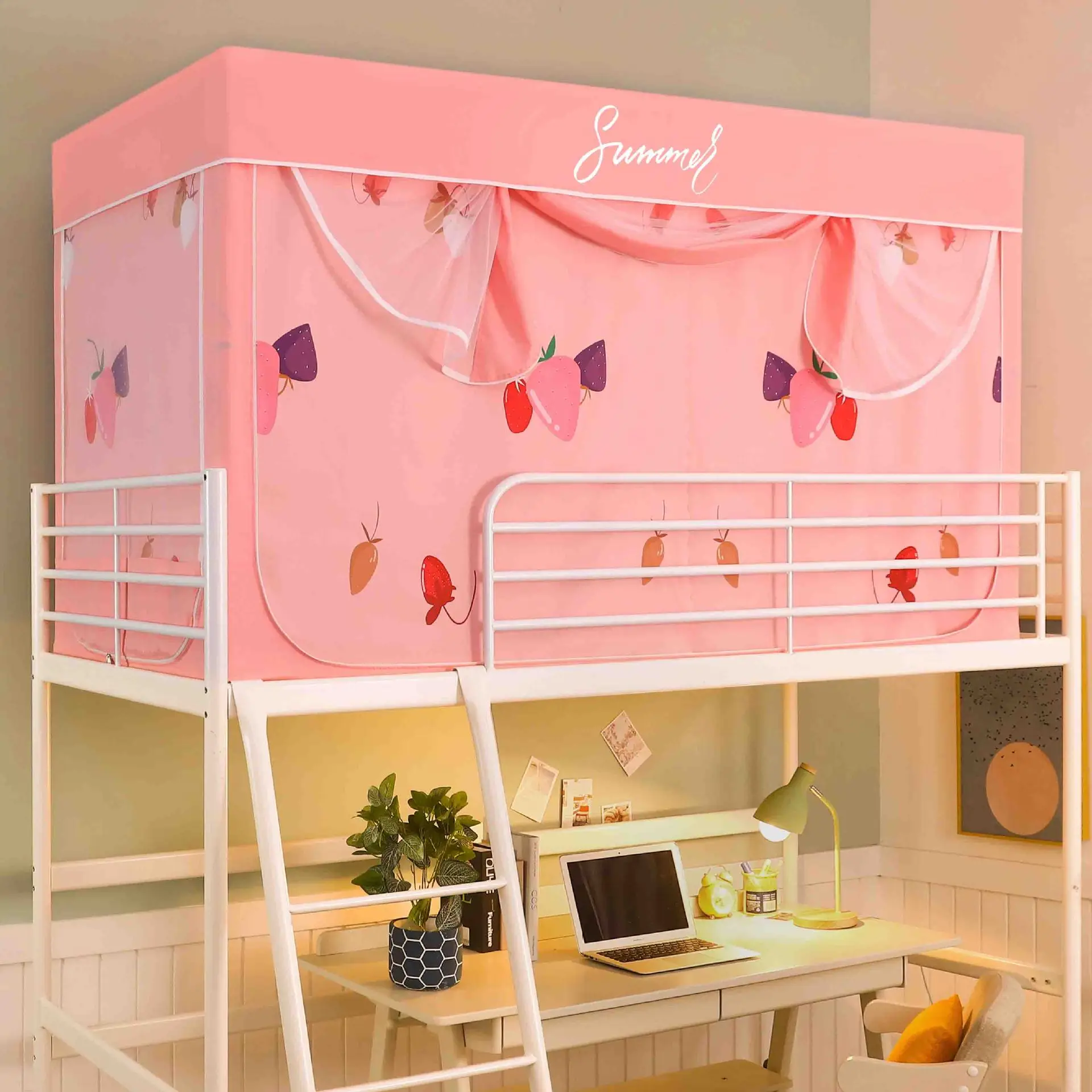 New Canopy Bed Curtains with frame Home and School Bunk Bed Curtain Dustproof Privacy Protection Mosquito Net Bedroom Bed Tent