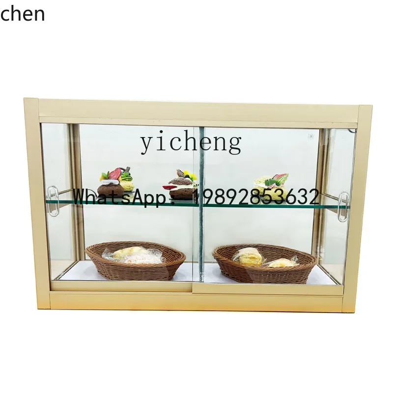 Glass Bread Display Cabinet Coffee Shop Dessert Pastry Bar Display Rack Storage Cabinet