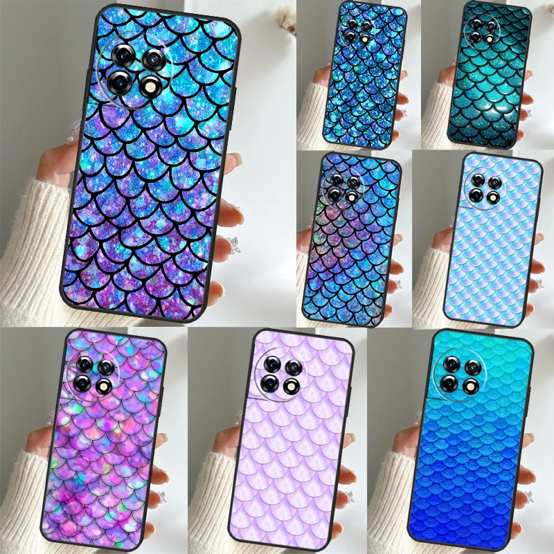 Mermaid Tail Scale Case For OnePlus 11 10 9 Pro 9RT 8T 10T Ace 2 Cover For OnePlus Nord CE 2 Lite N10 N20 2T