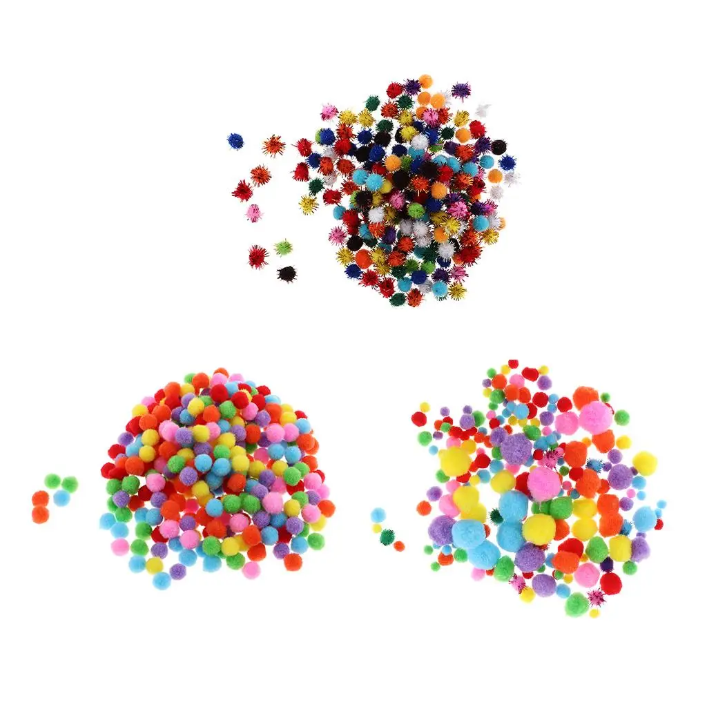 200/300 Pieces Ball Cat Toy, Interactive Glitter Pom Pom Balls Art Craft