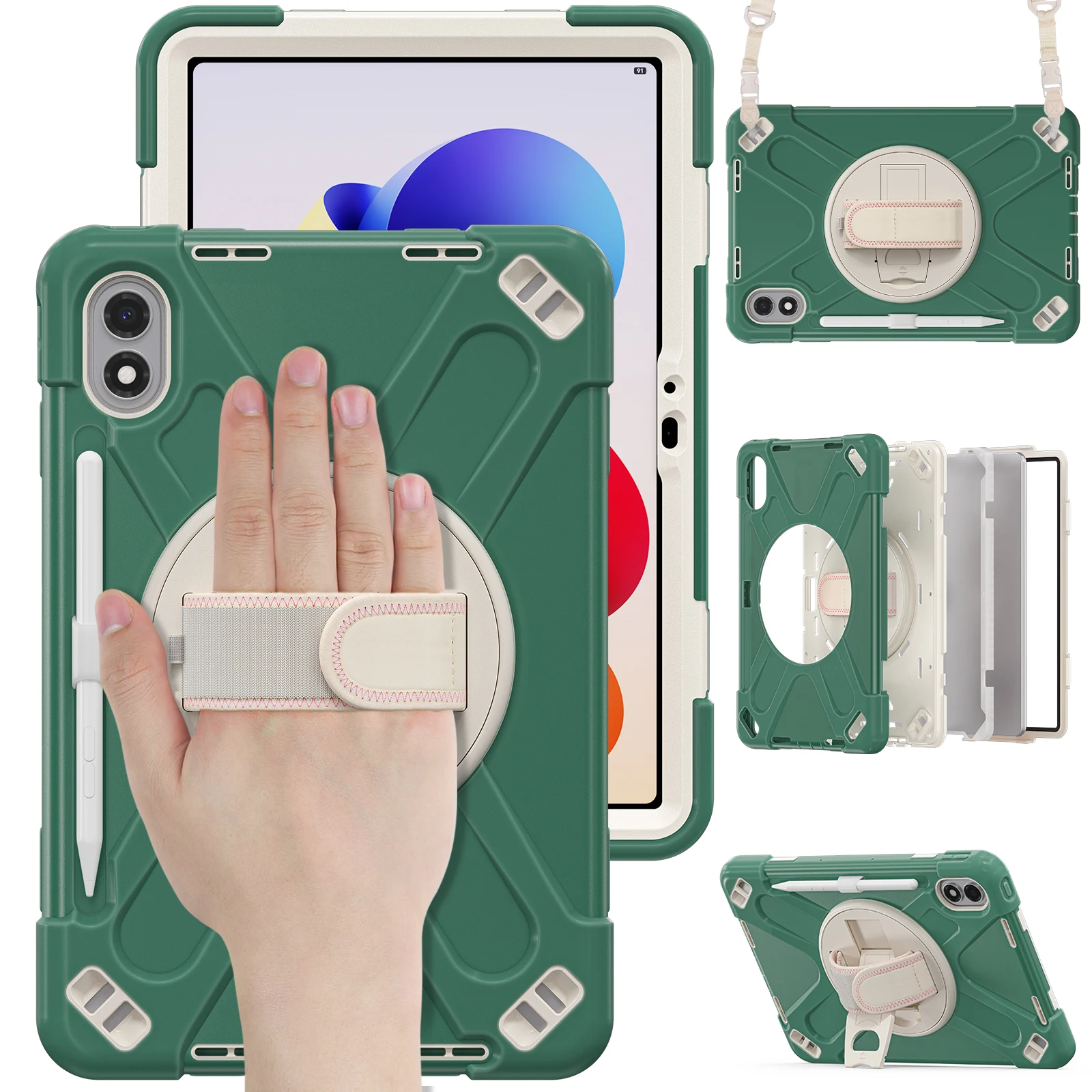 

For Xiaomi Redmi Pad 2 Pro Case 2025 12.1 inch Rotating Armor Tablet Case For Redmi Pad 2 Pro 12.1'' Kids Wristband Stand Cover