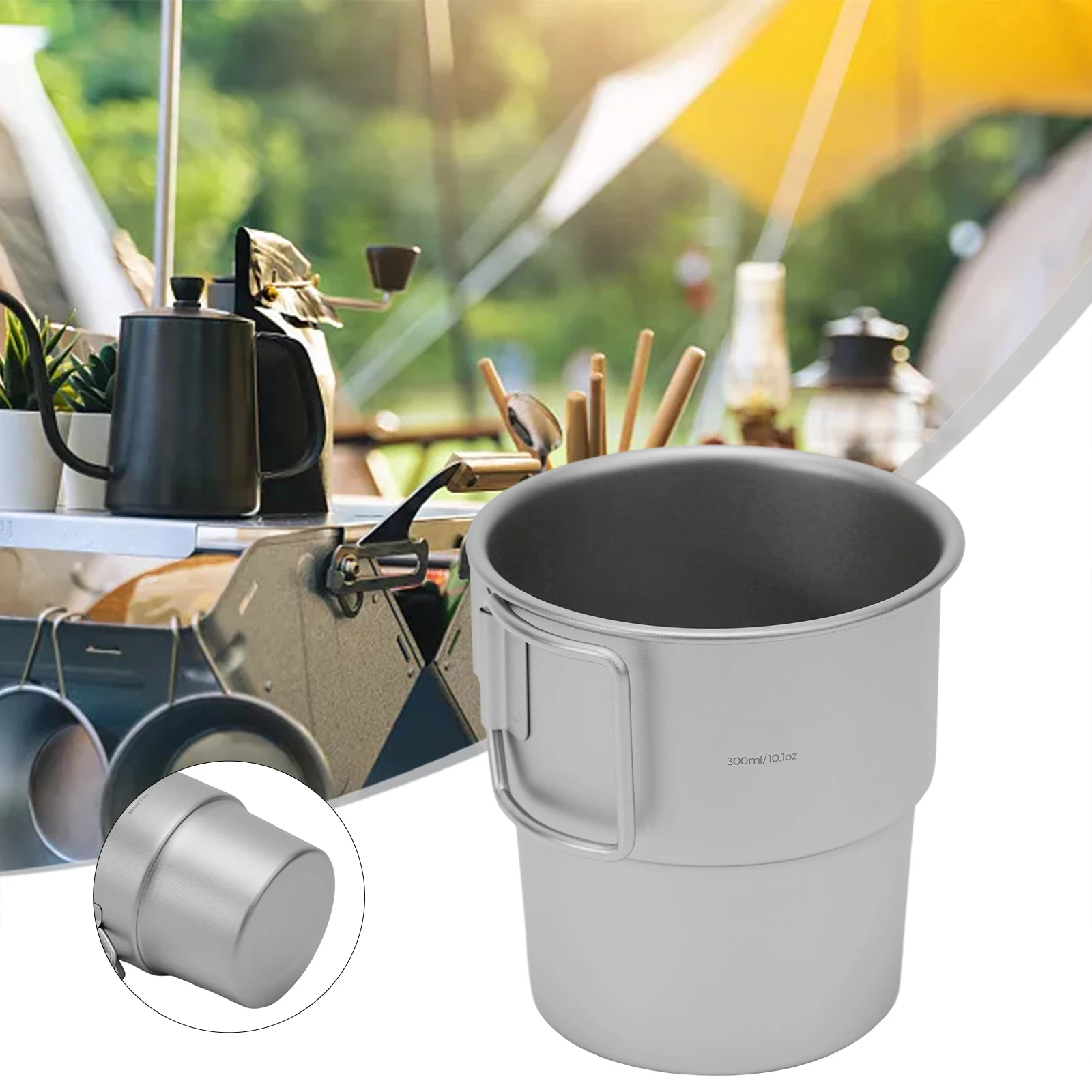 300ml Titanium Cup Titanium Cup Backpacking Coffee Cup For Outdoor Stackable Mug Titanium 2023 New High Quality