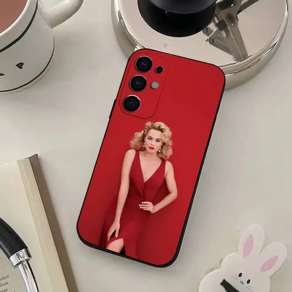 M-Margot E-Elise R-Robbie funda de teléfono para Samsung S25, S24, S21, S22, S23, S30, Ultra, S20, Plus, funda negra de silicona suave