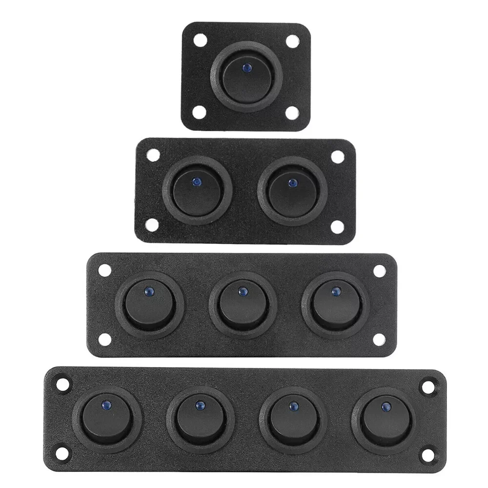 12V 1-5 Gang Universal Toggle Switch Panel USB Car Boat Marine RV Truck Blue LED Styling Accessories Marine Rocker Switch