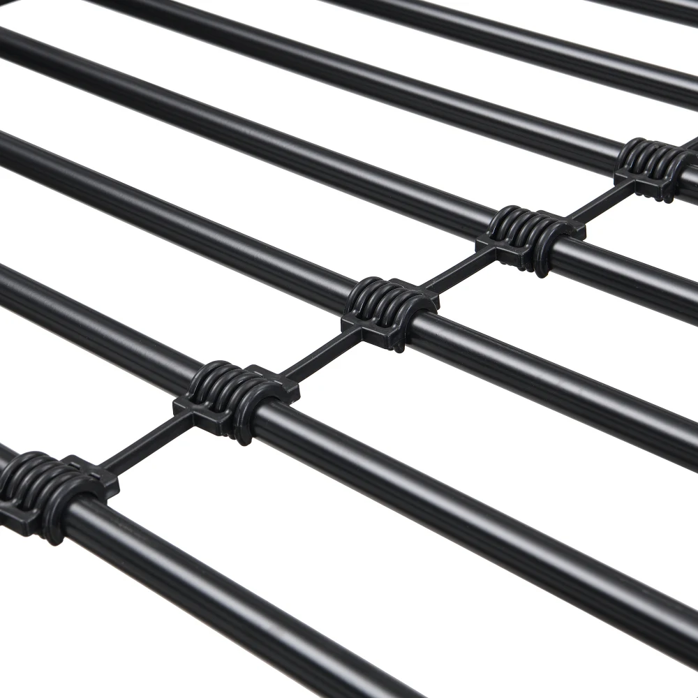 PINGGO Schwarz & Naturfarbenes Eisen-Etagenbett 90x200cm mit Kleiderschrank, Treppe, Schreibtisch, Staufächern, Metall, MDF, ohne Matratze – Detail 22