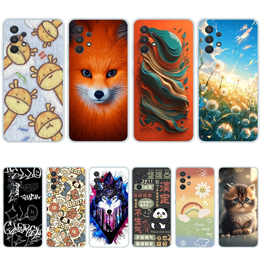 S3 colorful song Soft Silicone Tpu Cover phone Case for Samsung Galaxy a13/a32 4G