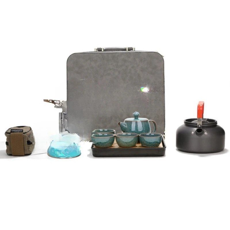 

Outdoor casual tea set, porcelain teapot