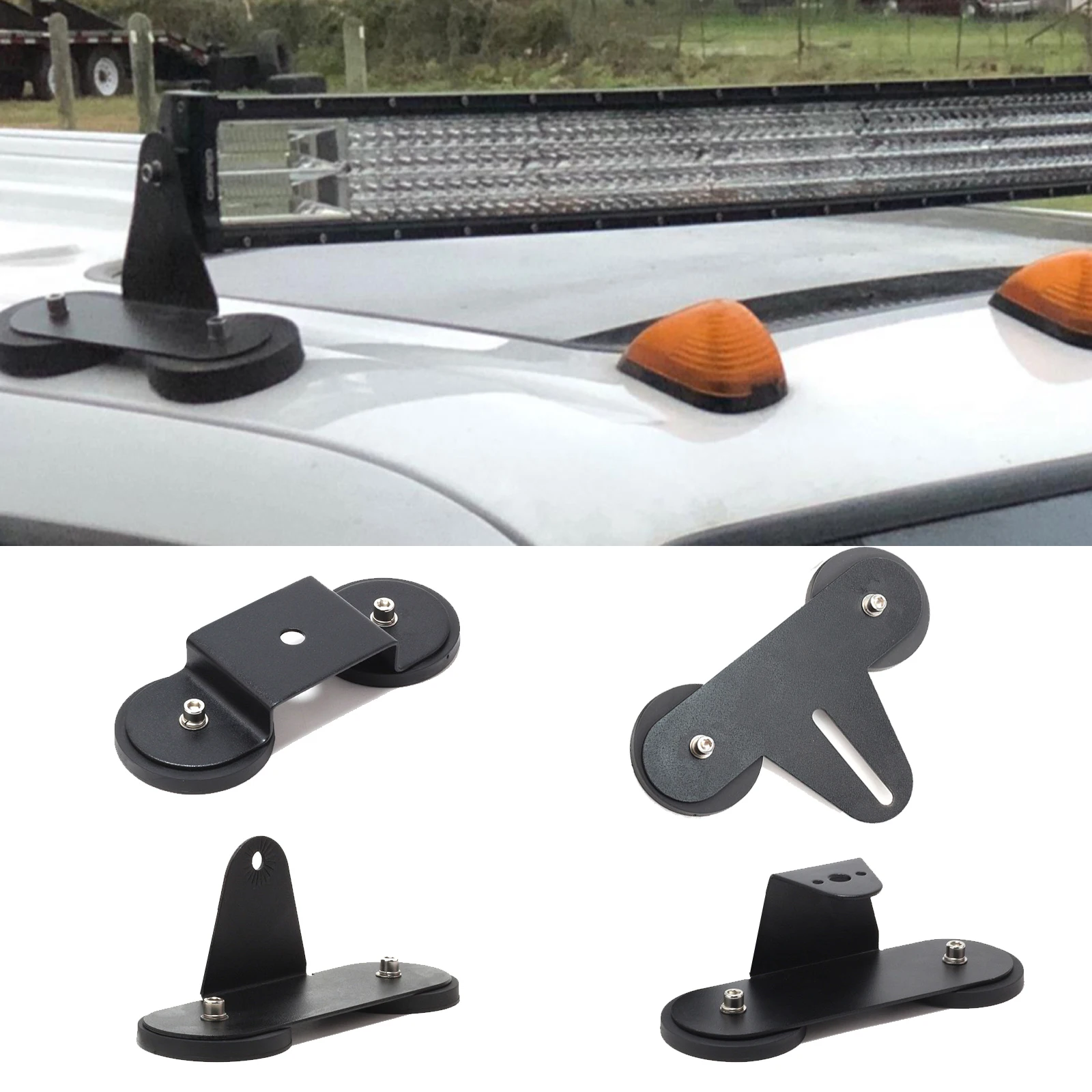 2 Pcs Car Roof Led Light Bar Strong Magnetic Bracket Mounting Base for Off-Road Light Bar Mounting Trucks UTV ATV Side by Side