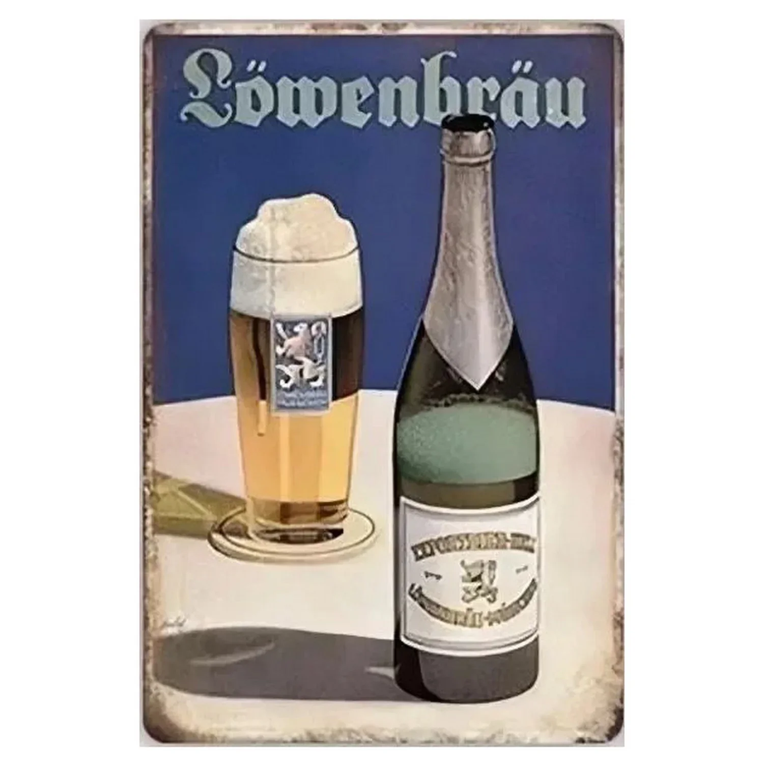 ป้ายโลหะสังกะสี Zurich Paulaner แผ่นตกแต่งผนังโปสเตอร์ศิลปะวินเทจภาพวาดเหล็กสำหรับมนุษย์ถ้ำบ้านคาเฟ่สวนคลับบาร์