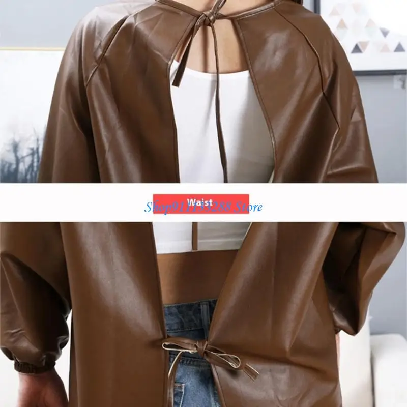 G88D Oil Resistant Long Sleeve PU Apron Workwears for Kitchen Cooking Industrial Use