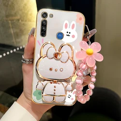 G 8 Flower Strap Makeup Rabbit Phone Holder Case On For Motorola Moto G8 Play Plus Power MotoG8 G8Play G8Plus Stand Cover