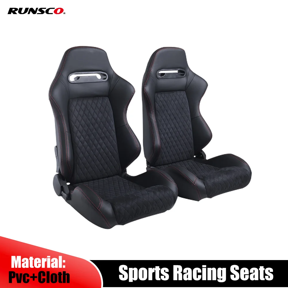 

Racing Sport Seats for Tuning Sport Car Simulator Bucket Game Seats Adjustable Black PVC Leather Universal