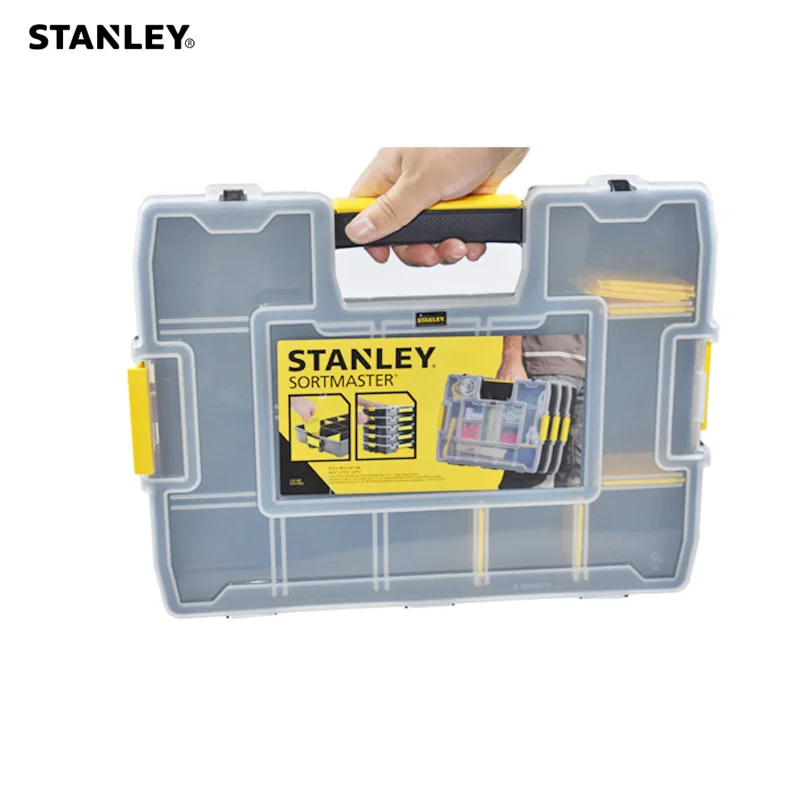 Stanley Removable Dividers Plastic Tool Case Organizer Box Small Parts Compartment Storage Containers For Electrician Accessory