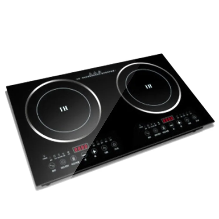 Embedded Household High Power Ceramic Electric Dual-use Double Burner Induction Cooker for Hot Pot and Soup Cooking