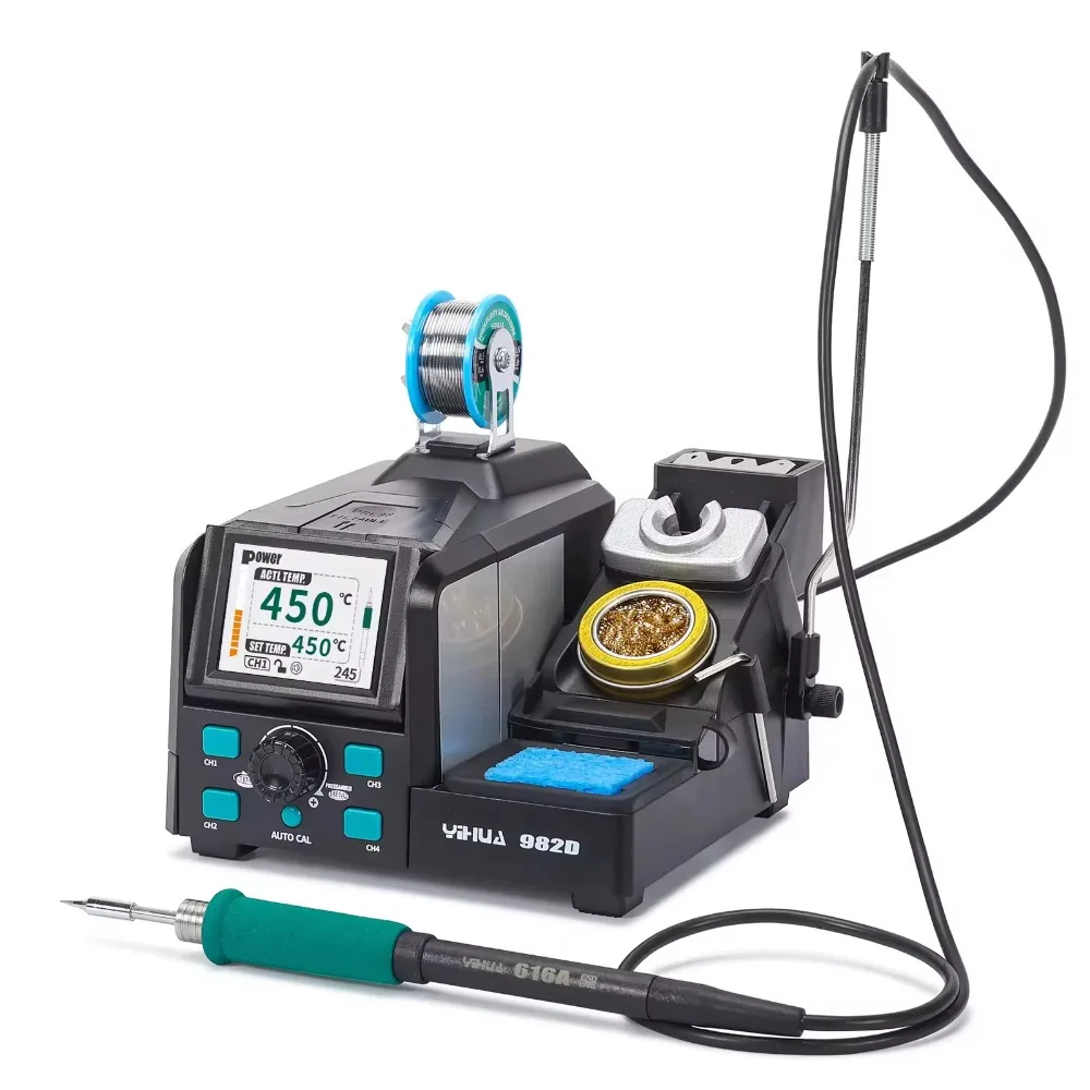 

982D Digital Rapid Heating Soldering Station 50W/150W Handles 220-240V Precision Electronic Rework for C210/C245 Models