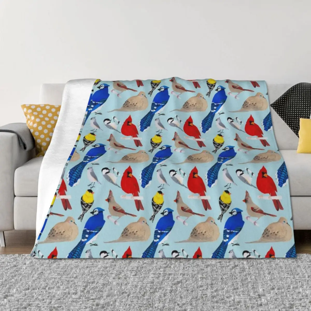

Feeder Birds Throw Blanket Bed covers Winter beds Moving Beautifuls Blankets