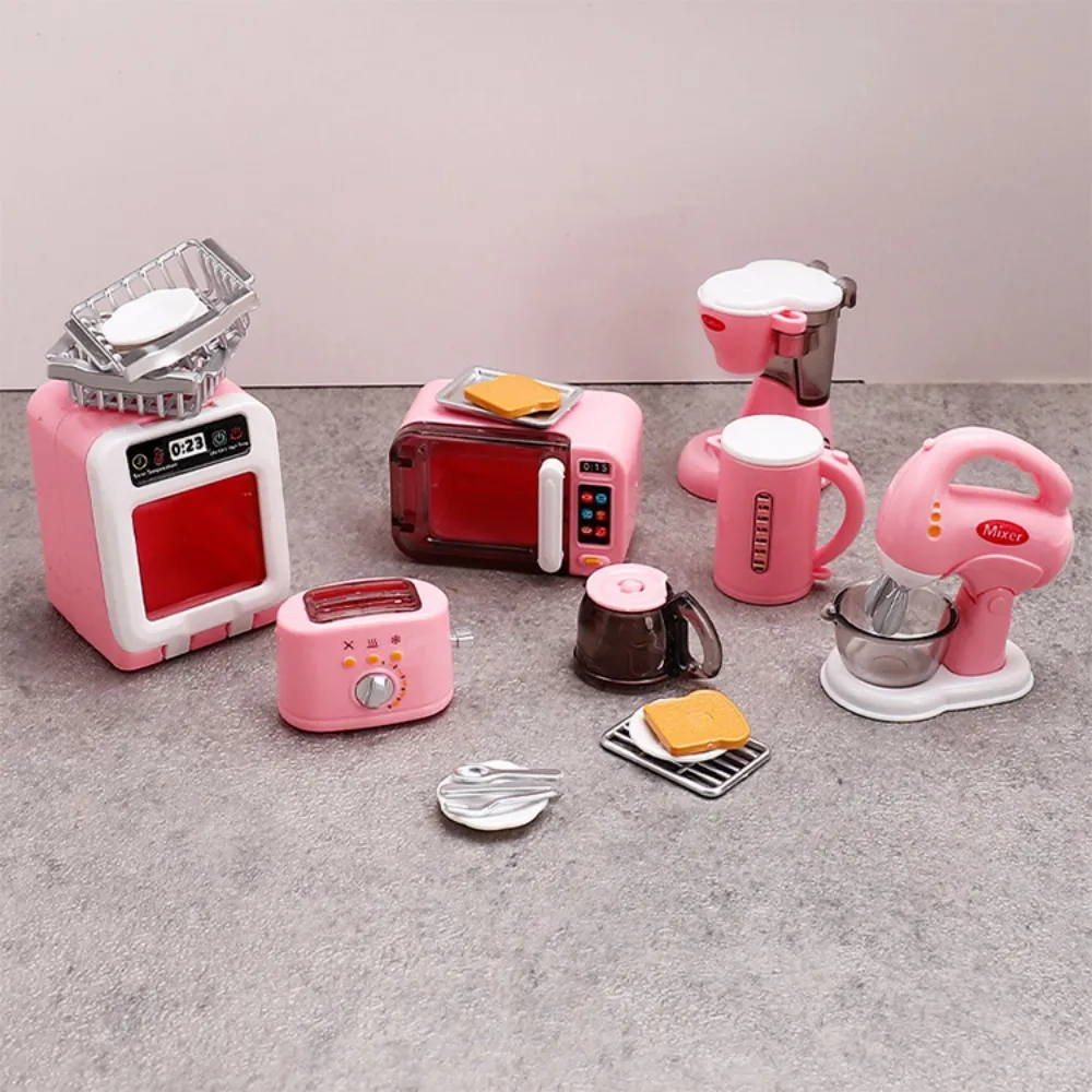 Electrodomésticos de cocina en miniatura 1:12, cafetera, batidor de huevos, máquina para hacer pan, horno, Mini comida, modelo de casa de muñecas DIY, accesorios, juguete de regalo