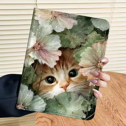 Cartoon Cat Flower Face Kitten For Lenovo Pad Tab Legion Xiaoxin Y900 Y700 K10 M10 P11 3rd Pro GT Plus Gen Cover Tablet Case