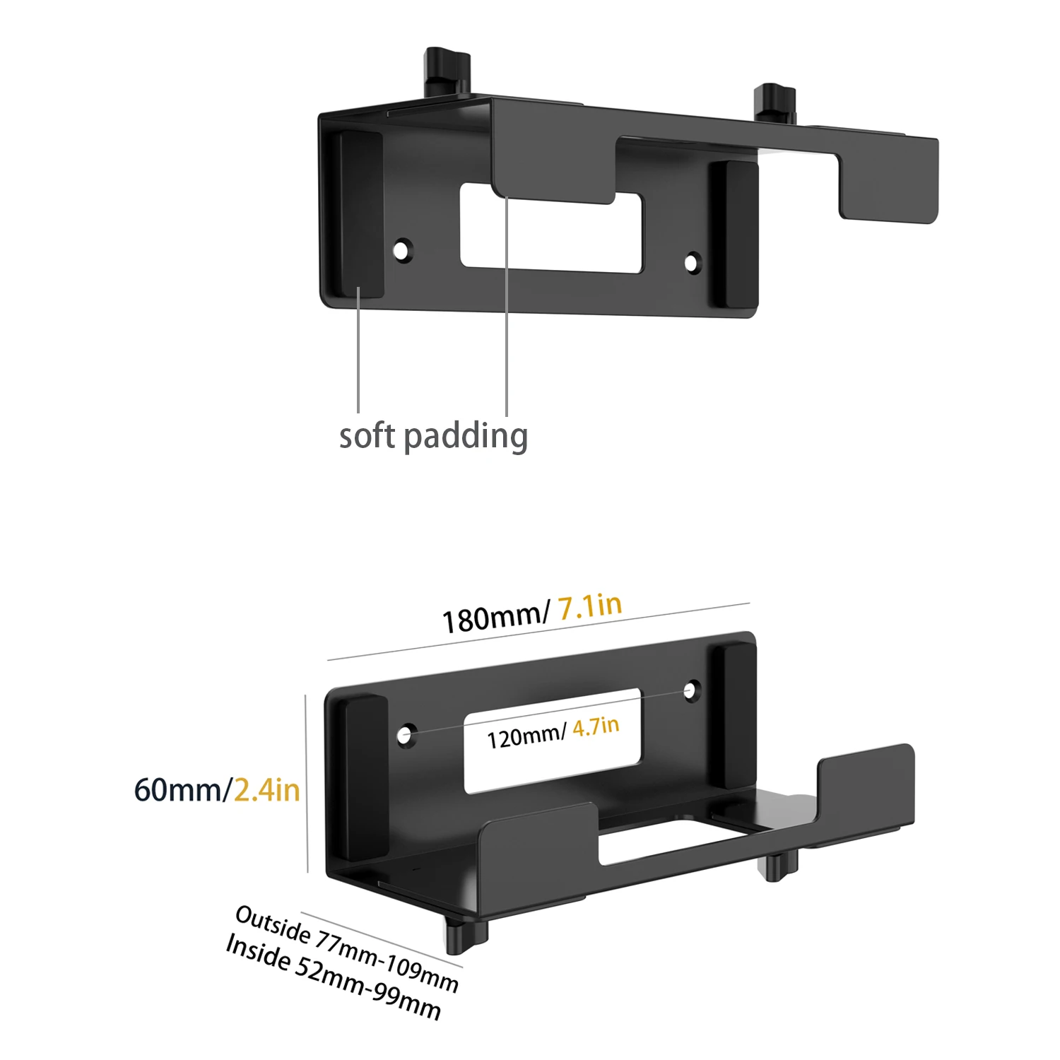 Monzlteck Adjustable Wall And Under Desk Mount Bracket for Gaming Consoles（XBOX 360,ONE,PS5,PS4,PS3), DVD Players, PC and More