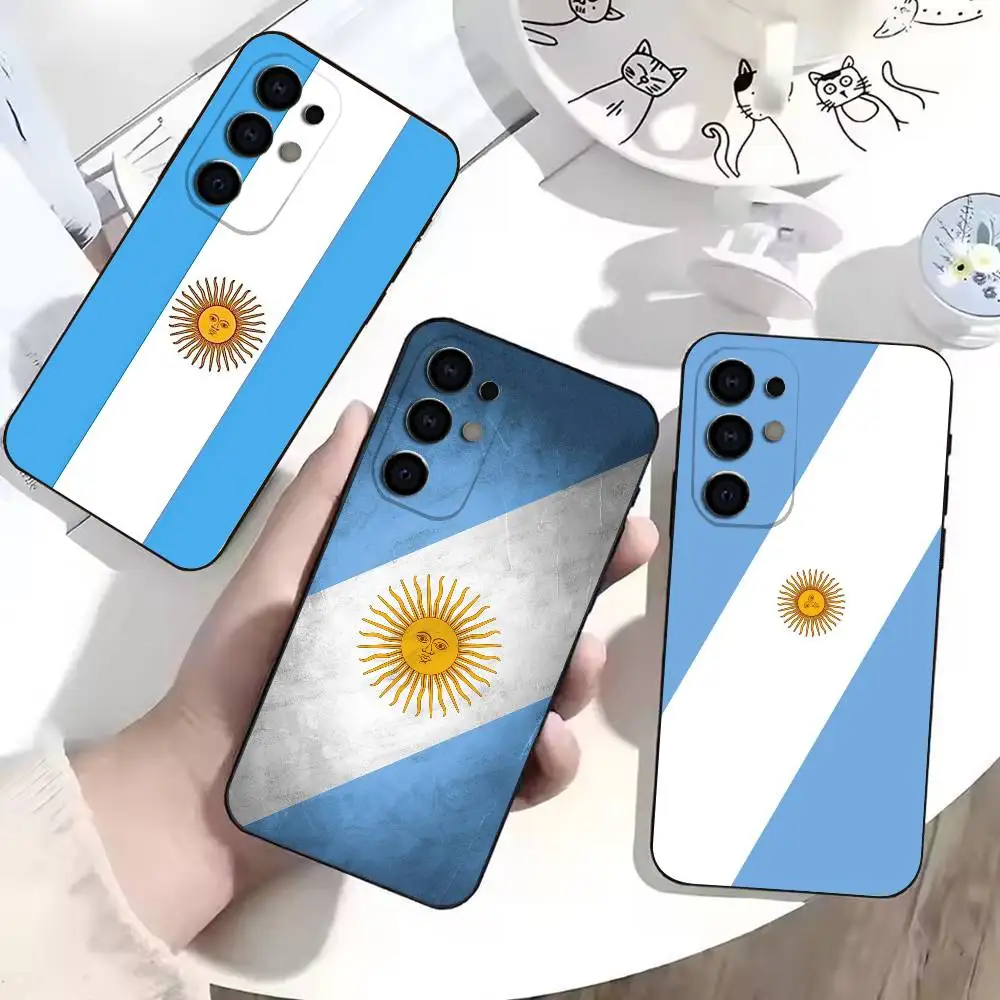 Custom Design A-Argentina Flag  Phone Case For Samsung Soft Black Case S25,S24,S21,S23,S22,S30,Ultra,S20,Plus