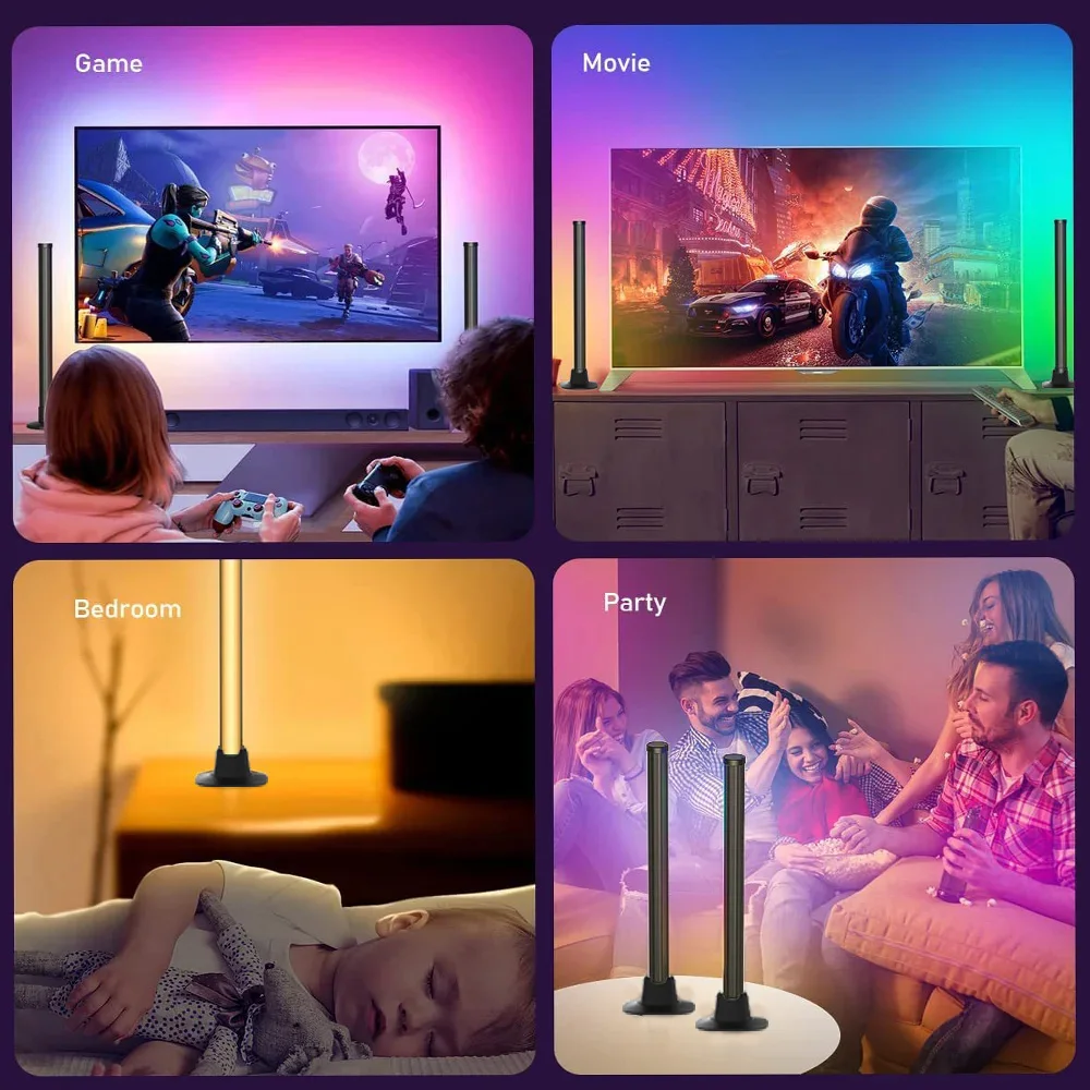 Imagem -03 - Atmosfera Rgb Luz Noturna wi fi Controle de Voz Jogo Quarto Decoração do Feriado Lâmpada Bluetooth Led Música Ritmo Detecção Iluminação