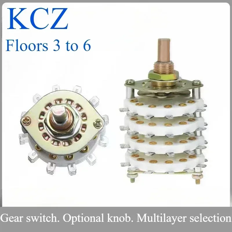 KCZ 3-6 layer Rotary switch selector with channel Rotary switch selector cover3P4T  3P7T 3P8T 3P11T 4P6T 4P11T 8P4T 8P5T6P11T