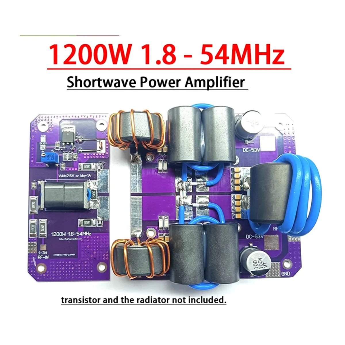 1200W 1.8 - 54MHz SW Shortwave Power Amplifier Board HF Amplifier Kit MRFX1K80H BLF188 Power Amplifier