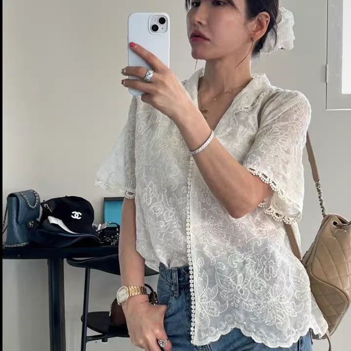 

Кружево с вышивкой в стиле ретро irt ort Sve, универсальный воротник из полиэфирного волокна, цельный предмет, коллекция лета 2025 г.