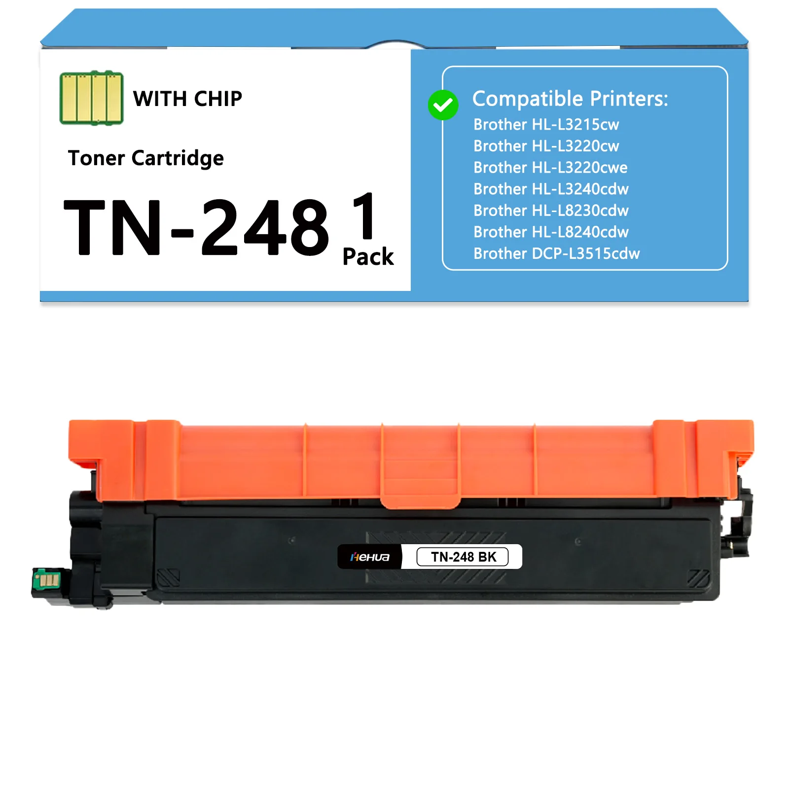 1 schwarze TN248 Tonerkartusche, kompatibel mit Brother HL-L3215cw L3220cw L3220cwe DCP-L3515cdw L3520cdw L3520cdwe MFC-L3740cdw L3740cdwe