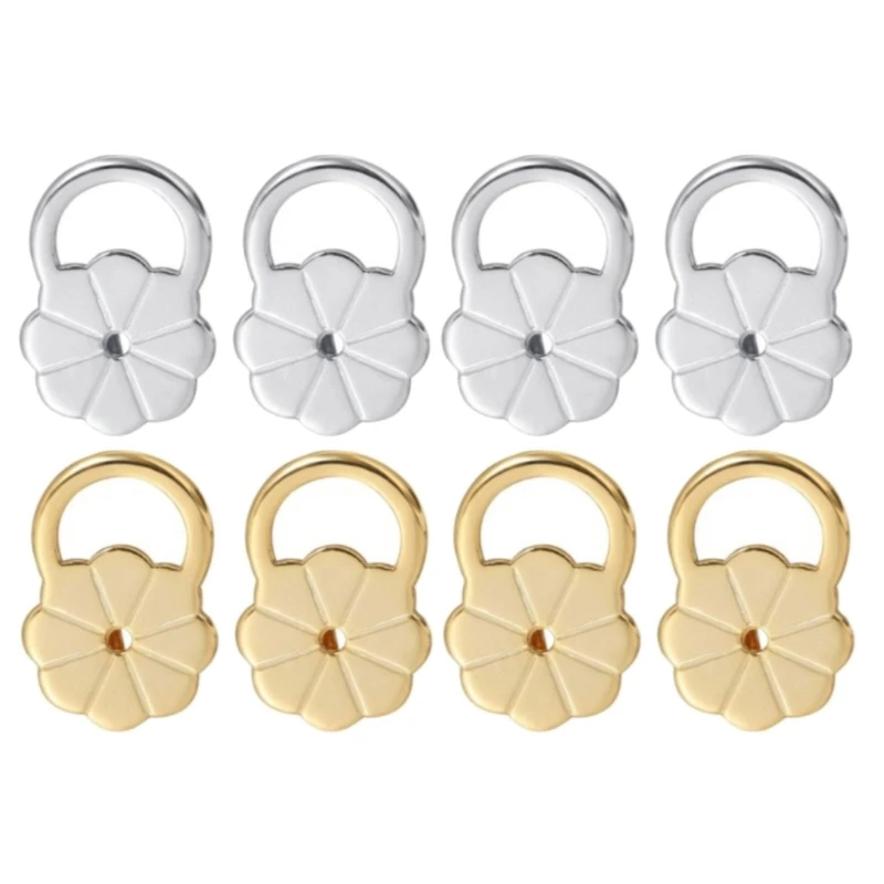 Bloemvormige oorbelheffers voor zware studs Functionele bevestiging met vergrendelsluiting Oorrugstopper voor studs